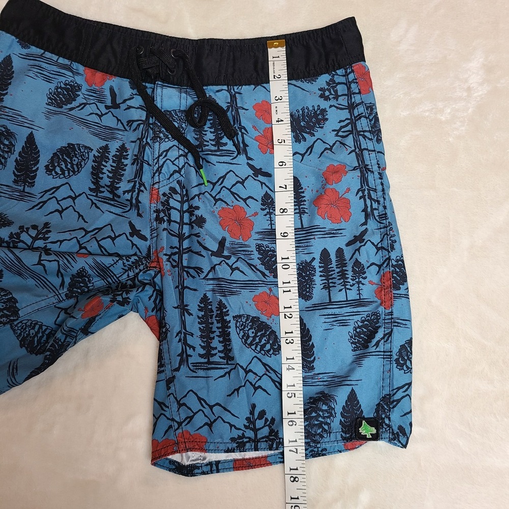 Hippy Tree Men's Shorts Size 30 Beach Drawstring Pocket Stretch Nature Print - Picture 14 of 14